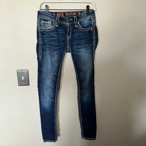 Y2k low rise rock revival skinny jeans sz 27 - Picture 7 of 7